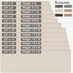 GOYLSER 18ft Jute Running Rugs for Hallway, Kitchen Rug Runner Non Slip Washable Hall Runner Rug, Beige Runner for Kitchen Floor Non Slip