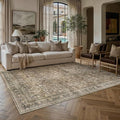 HUGEAR Area Rug 6x9 Vintage Brown Machine Washable Living Room Rugs Distressed Retro Floral Mid Pile Carpet Soft Thicker Carpet Bedroom Office Dining Room Laundry Room Non Slip Soft