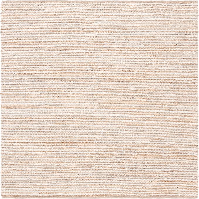 SAFAVIEH Cape Cod Collection Area Rug - 6' Square, Natural & Ivory, Handmade, Braided Design, Ideal for The Living Room, Bedroom, Dining Room (CAP151A-6SQ)