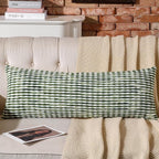 AmHoo Boho Chenille Pillow Cover Decorative Tufted Pillowcase for Couch Bed Sofa Bedroom Living Room Modern 14 x 36-Inch Sage Green