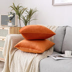 NiNi ALL Decorative Throw Pillow Covers Pack of 2, Halloween Velvet Cushion Case for Couch Bedroom Living Room Outdoor, Pillow Covers 18x18 Inch（45 x 45 cm） Orange