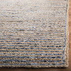 SAFAVIEH Cape Cod Collection Area Rug - 6' x 9', Natural & Blue, Handmade Flat Weave Jute, Ideal for High Traffic Areas in Living Room, Bedroom (CAP250A)