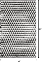 Unique Loom Chindi Jute Collection Area Rug (4' 1" x 6' 1" Rectangle, White Black)