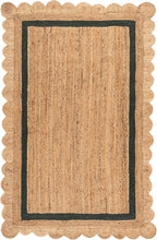 SAFAVIEH Area Rug 5x8 - Natural Fiber Collection - Natural & Dark Green, Handmade Jute, Ideal for Living Room, Bedroom, Dining Space (NF896Y)