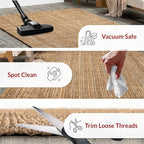 Nuloom Ashli Hand Woven, Natural, 4' x 6', Farmhouse, Jute, Soft and Textured, High Traffic, Stain Resistant, Easy Clean, Durable Area Rug for Bedroom, Living Room, Dining, Den, Foyer, Entryway