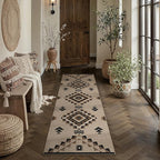 2.6x8 Easy Jute Runner Rug Washable Brown Boho Hallway Outdoor Rug for Patio Lightweight Non Slip No Sheding Carpet Entryway Bathroom Backyard Porch Kitchen