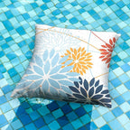 Light blue and Orange Floral Pillow Covers 20x20 Set of 2 Outdoor Waterproof Decorative Throw Pillows Summer Pillow covers Polyester Cushion Case Decor for Couch Patio Funiture Garden Porch 011D20