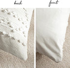 BlissBlush Pure White Decorative Throw Pillow Cover 22X22, Boho Accent Pillow for Couch, Square Modern Farmhouse Pillowcase for Living Room Couch Sofa Cushion Home Décor (Pack of 1)