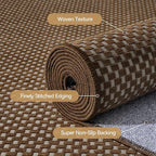 2x6 ft Kitchen Runner Rugs Mat Non Slip Woven Runners for Hallways Washable, Soft Long Entryway Laundry Hall Floor Runner Carpet for Indoor Backdoor Bedroom Living Room, Dark Brown/Coffee
