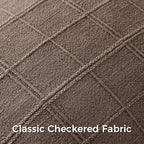 Woaboy Linen Check Throw Pillow Covers Brown Farmhouse Modern Boho Vintage 24x24 Inch Set of 2 Decorative Cushion Covers for Sofa Couch Bedroom Living Room Home Decor