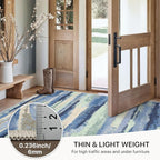 GENIMO 2X5 Washable Modern Runner Rug for Hallway, Non-Slip Low Pile Chenille Print Rug, Soft Rugs for Indoor Entryway Kitchen Corridor, Sage & Tide