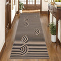 Tangsoo Easy Jute Rug 2x6 Washable Runner Rug for Hallways,Non-Slip Thin Black Outdoor Rug,Modern Farmhouse Rainbow Floor Carpet for Kitchen Laundry Bedroom Living Room Entryway