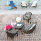 QILLOWAY Outdoor Seat/Back Chair Cushion Tufted Pillow, Spring/Summer Seasonal All Weather Replacement Cushions. (Grey)