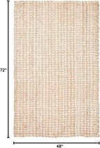 SAFAVIEH Natural Fiber Collection Accent Rug - 4' x 6', Natural, Handmade Boho Farmhouse Woven Jute, Ideal for High Traffic Areas in Entryway, Living Room, Bedroom (NF187A)