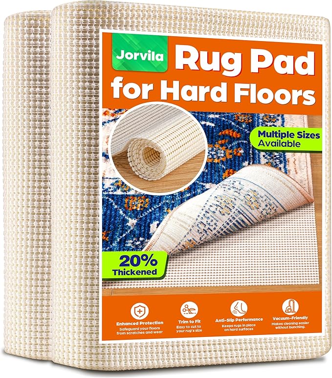 Non-Slip Rug Pad Gripper 2x8 Feet, Anti Skid Mat for Kitchen Hallway Runner Rug, Keep Rugs in Position and Safe, Thick Cushioned Carpet Pad for Hardwood Floors Protection