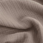 FOSSA Muslin Blanket with Fringe - 4-Layer 100% Cotton Gauze Super Soft & Breathable Throw -Lightweight Decorative Cooling Blanket for Bed, Sofa, Office (Pale Brown, Queen (90" × 90"))