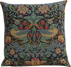 Charlotte Home Furnishings Throw Pillow Covers Decorative Boho Pillow Covers for Couch Living Room Blue Strawberry Square Cushion Cases 18x18 in European Cotton Jacquard Woven Cozy Bedroom Decor