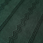 BATTILO HOME Christmas Décor Green Throw Blanket with Fringe, Geometric Bed Throws Dark Green Throws Decorative Throw Blanket for Couch, 50"x60"