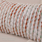 Boho Lumbar Pillow Cover 12x20 Inch Pack of 1 Farmhouse Rectangle Decorative Couch Throw Pillow Cover Brown Green Chenille Tufted Striped Pillowcase for Living Room Sofa Bed