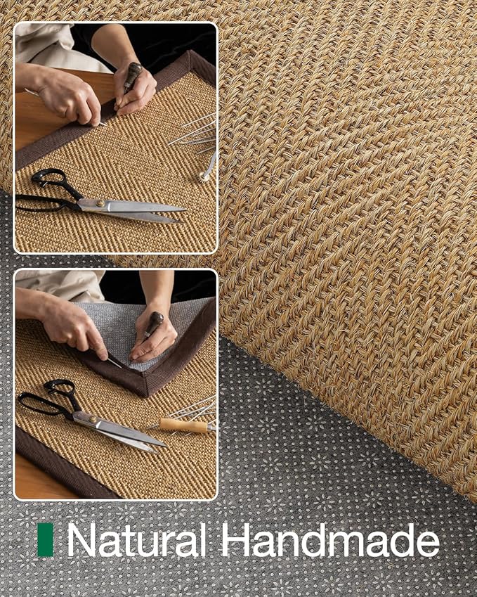 LUMI 3x8 Sisal Runner Rug Non Slip for Hallway, Natural Rustic Carpet No Shedding, Farmhouse Braided Area Mat Indoor High Traffic for Living Room, Entryway, Kitchen, Laundry