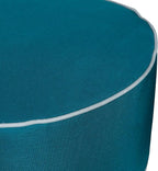 QILLOWAY Indoor/Outdoor Inflatable Stool,Round Ottoman,All Weather Foot Rest for Camping or Home,Peacock Blue