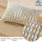 AmHoo Set of 2 Boho Chenille Pillow Cover Decorative Tufted Pillowcase for Couch Bed Sofa Bedroom Living Room Modern 12 x 20-Inch Grey