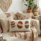 Tufted Easter Eggs Throw Pillow Cover with Soft Colorful Embroidery, Textured Fluffy Cotton Lumbar Pillow Case for Spring Farmhouse Sofa Couch Decoration, 12x20 inches, 1PCS (Cover Only)
