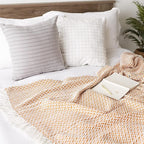 DII Zig Zag Throw Collection Modern Woven Cotton, 50x60, Pumpkin Spice