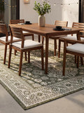 Rugs.com Outdoor Aztec Collection Rug – 10 Ft Square Green Flatweave Rug Perfect for Living Rooms, Kitchens, Entryways