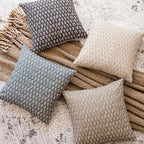 Foindtower Set of 2 Decorative Neutral Floral Print Throw Pillow Covers Vintage Accent Farmhouse Cushion Covers Boho Home Decor for Sofa Couch Chair Bedroom Living Room,22×22 Inch,Ivory Beige