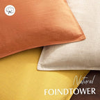 Foindtower Pack of 2, Decorative Linen Soild Throw Pillow Covers Soft Accent Lumbar Cushion Case Boho Farmhouse Pillowcase for Chair Couch Sofa Bedroom Living Room Home Decor 12 x 20 Inch Dusty Orange