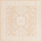 Rugs.com Outdoor Aztec Collection Rug – 8 Ft Square Natural Flatweave Rug Perfect for Living Rooms, Kitchens, Entryways