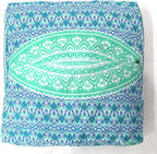 CRAFT KALA Green Ombre Large Hippie Mandala Meditation Floor Ottoman Pillow Cushion Pouf Cover Square Poufs Bohemian Circle Floor Cushion Case Outdoor Fireplace Yoga Living Room Decor Cover 24" Square
