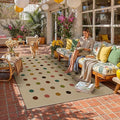 HUGEAR 6x9 Jute Outdoor Indoor Rug Washable Geometric Linen Textured Weave High Traffic Stain Resistant Non Slip Durable Carpet for Livingroom Patio Deck Balcony Courtyard (Rainbow, 6' x 9')