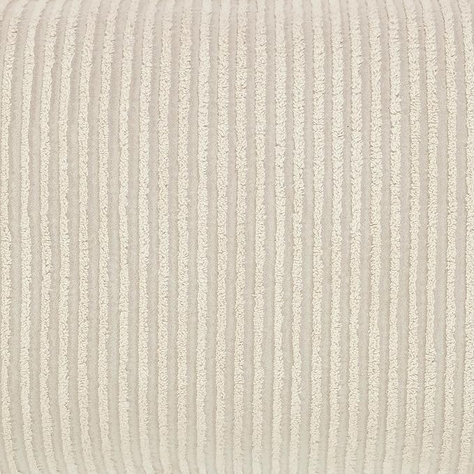 Better Trends Jullian Collection is Super Soft and Light Weight in Bold Stripes Design 100% Cotton Tufted Unique Luxurious Machine Washable Tumble Dry, Euro Sham, Ivory