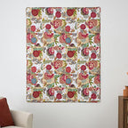 Greenland Home Jewel - Classic Boho Floral - 100% Cotton Kantha Quilted Throw Blanket, 50 x 60 inches, White