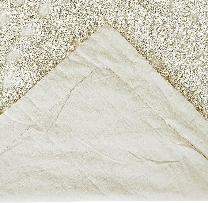 Better Trends Chenille Bedspread Set 3 Pieces Ivory 100% Cotton King Size Bedspread Medallion Pattern 2 King Shams Luxurious Feel Perfect for Gifting All Seasons, Machine Washable, Rio Collection