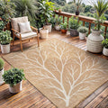 Washable Indoor Outdoor Rug 5x7 Modern Area Rugs Branch Pattern Non Shedding Waterproof Easy Clean Patio Deck Porch Living Room Bedroom Garden RV (5 X 7 Natural)