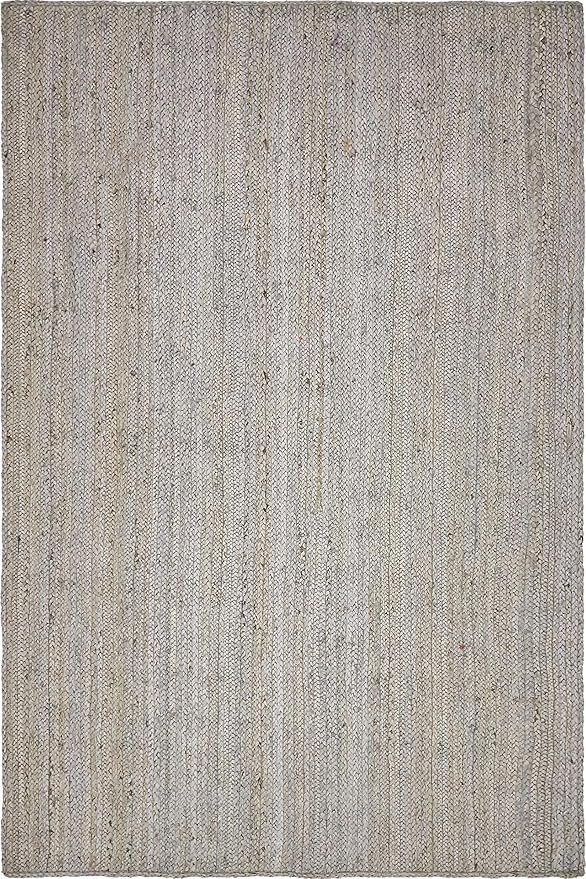 Unique Loom Braided Jute Collection Area Rug - Dhaka (4' 1" x 6' 1" Rectangle, Gray)