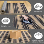 Striped Easy Jute Runner Rug,2x6 Kitchen Runner Rugs for Hallway Non Slip Washable Striped Indoor Outdoor Carpet for Laundry Room Bedroom Entry 6ft