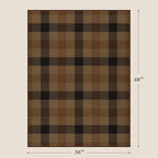 Washable Easy Jute Dark Brown Rug Indoor Outdoor - 3 x 4 Neutral Checkered Area Rug for Kitchen Floor, Entryway, Door Mat Outdoor Entrance Non Slip, Patio, Tan Buffalo Plaid Accent Décor