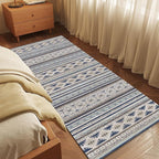 RUGSURE Washable Area Rugs 2'6'' x 8' - 1/6 Thick - Moroccan-Inspired -Stain & Water Resistant Non-Slip - Resistant Rug for Living Room, Bedroom, Nursery, Pet & Child Friendly (Blue and Brown)