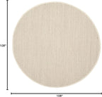SAFAVIEH Area Rug 9' Round - Natural Fiber Collection - Marble & Beige, Sisal, Woven Design with Border (NF143C)