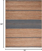 SAFAVIEH Natural Fiber Collection Area Rug - 6' x 9', Natural & Grey, Handmade Stripe Boho Farmhouse Rustic Braided Jute, Ideal for High Traffic Areas in Living Room, Bedroom (NFB262F)