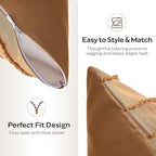 JELLYMONI 2 Pack Rust Pillowcases 18" x18", Soft Microfiber Striped Tufted Pillow Covers(Pillows are not Included)