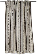 DII Braided Striped Decorative Throw Blanket, 50x60, Dark Brown