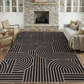 GarveeHome Easy Jute Rug 8x10 Rainbow Abstract Washable Non Slip Living Room Ultra-Thin Bedroom Rug, Non Skid Backing Accent Carpet for Dining Room Office
