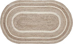 VHC Brands Jute Rug Oval with Pad, Natural & Crème, 48x72