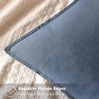 MIULEE Decorative Linen Euro Sham Pillow Covers 24x24 Inch Blue Ashes Boho Farmhouse Neutral Couch Throw Pillows for Bed Pack of 2 Accent Modern Pillowcase Sofa Livingroom Home Decor