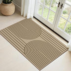 2x3 Door Mat Outdoor Rug Easy Jute Entryway Porch Rug Indoor Foyer Outdoor Patio Low Pile Ultra-Thin Area Rug Washable Non-Slip Brown Rainbow Throw Carpet for Front Door Entrance Floor Mats